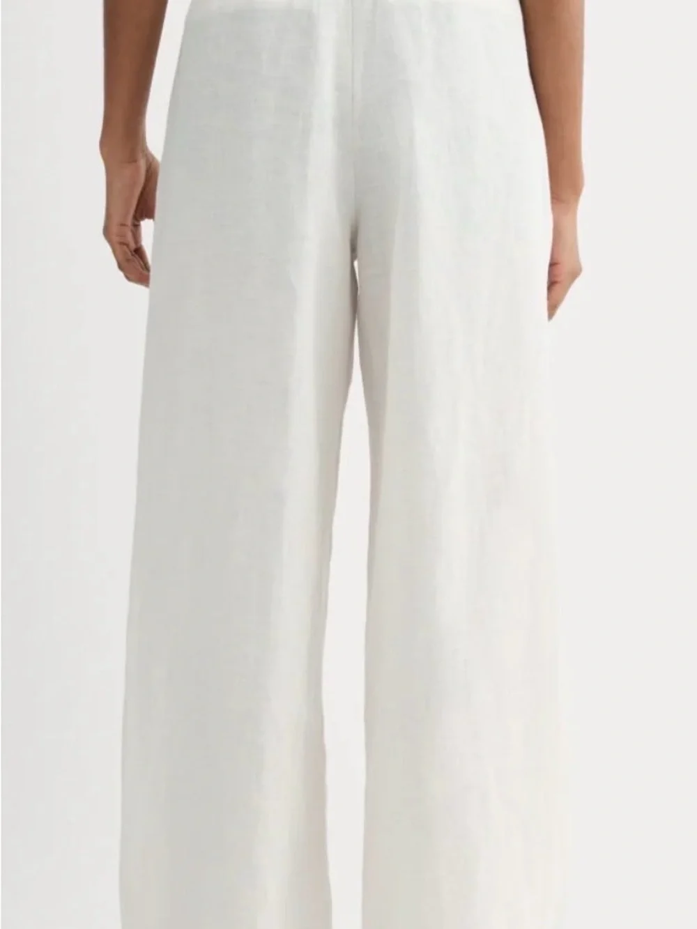 Everlane Cream Wide-Leg Linen Trousers